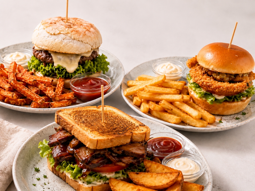 Bild: Burgervariationen aus dem Braurestaurant IMLAUER