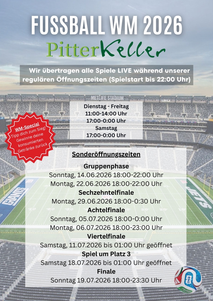 Bild: Plakat für WM Live im PitterKeller