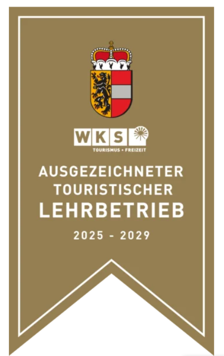 Auszeichnung touristscher lerhbetrieb bild: Zertifikat als "Ausgezeichneter touristischer Lehrbetrieb 2025 - 2029"